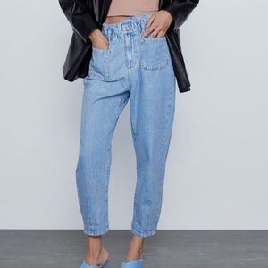 Zara baggy paperbag jeans